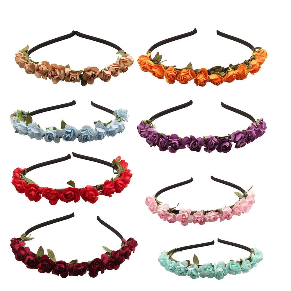 

8 Pcs Flower Headband Hair Flowers Elegant Hairband Headdress Floral Garland