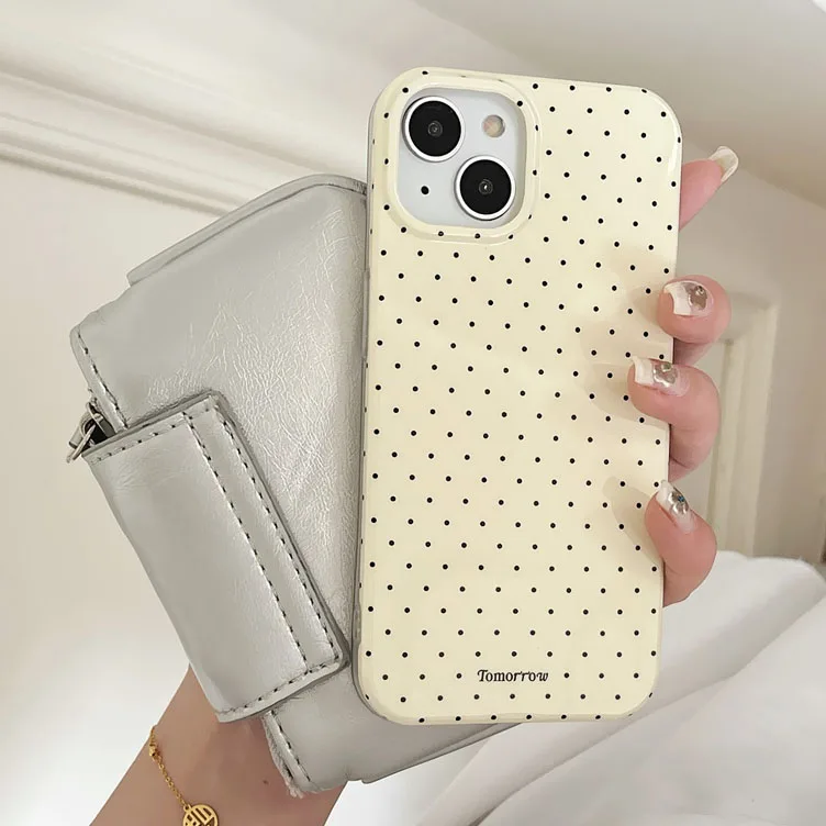 INS Polka Dot Small Fresh Mobile Phone Case for iPhone 15 14 13 12 Pro Max 11 Ultra Slim Shockproof Cover for iPhone 15 Pro Max