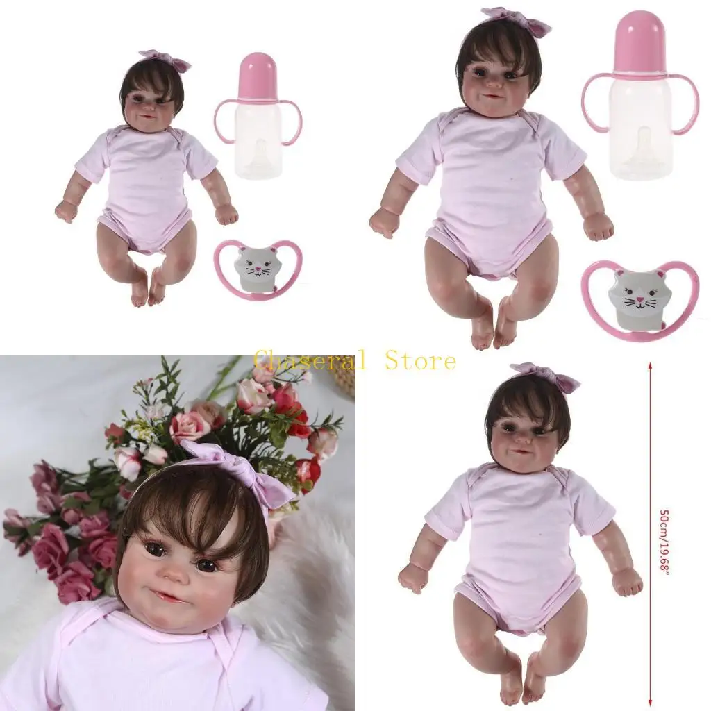 

E7CE 20-дюймовая кукла для маленьких девочек, виниловая кукла реалистичная принцесса, детская реалистичная кукла,