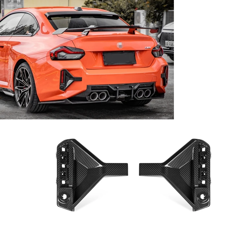 

For BMW M2 G87 2023-In Dry Carbon Fiber Rear Diffuser Splitters Front Air Ducts SQ Style Dry Carbon Fiber Diffuser Trims