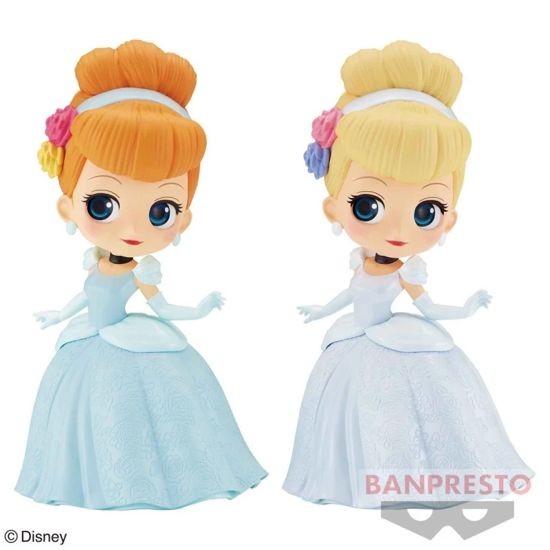 

Bandai Genuine 14Cm Q posket Disney Characters Flower style Cinderella Action Anime Figure Toys For Kids Gift Collectible Model