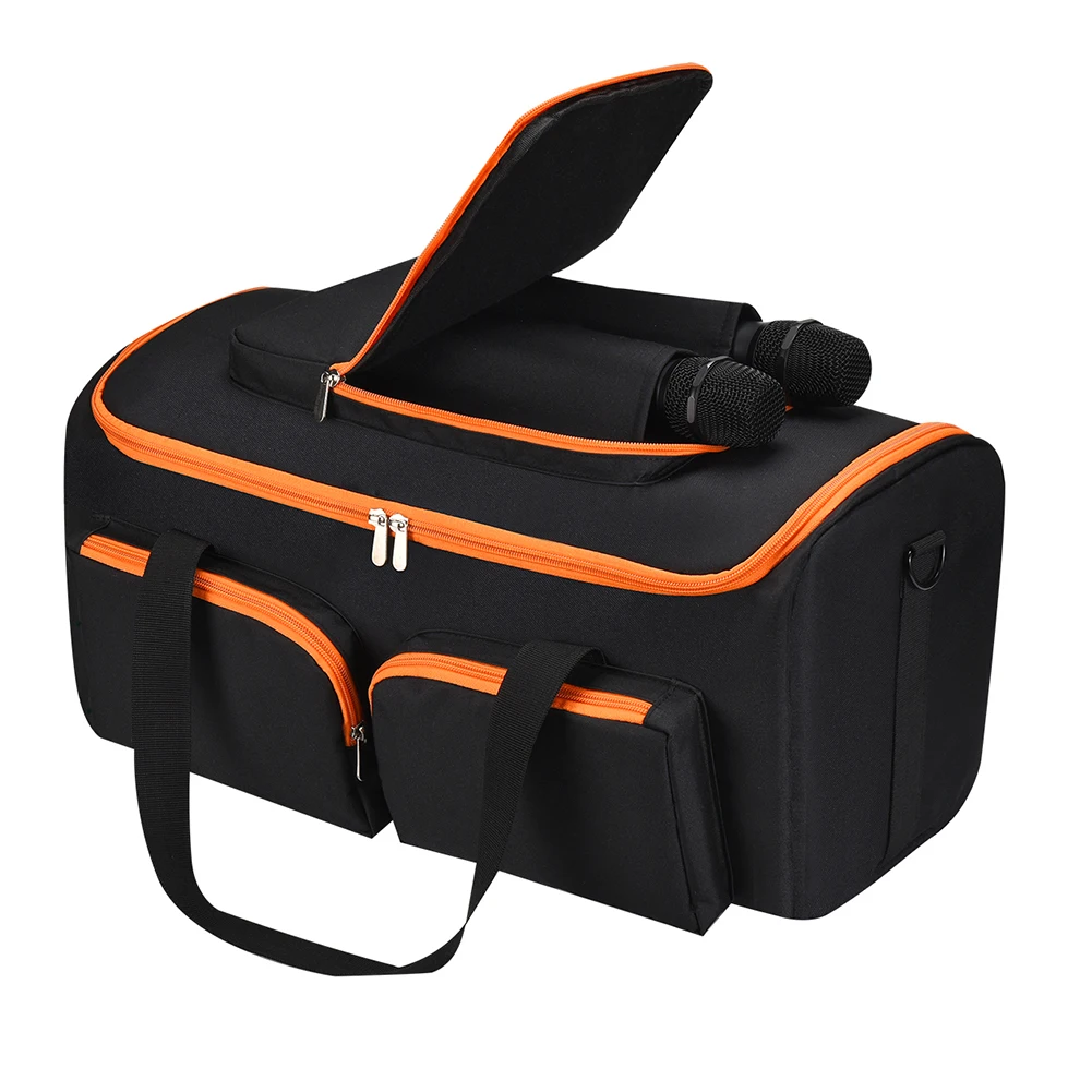 

Universal Audio Storage Bag with Microphone Pockets Outdoor Travel Case Multi Pocket Padded Storage Bags for PartyBox On-The-Go