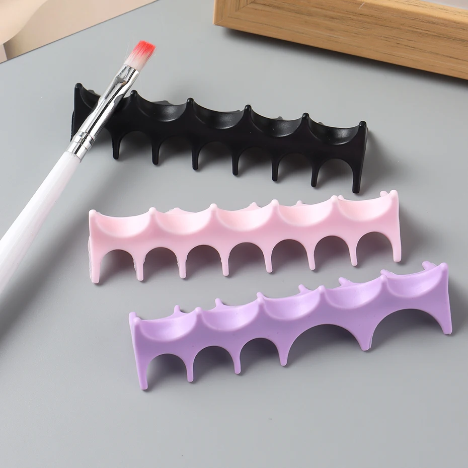 Soporte de Silicona Suave para Pinceles de Uñas, Estante para Pinceles de Gel UV, Organizador para Pintura, Manicura 6