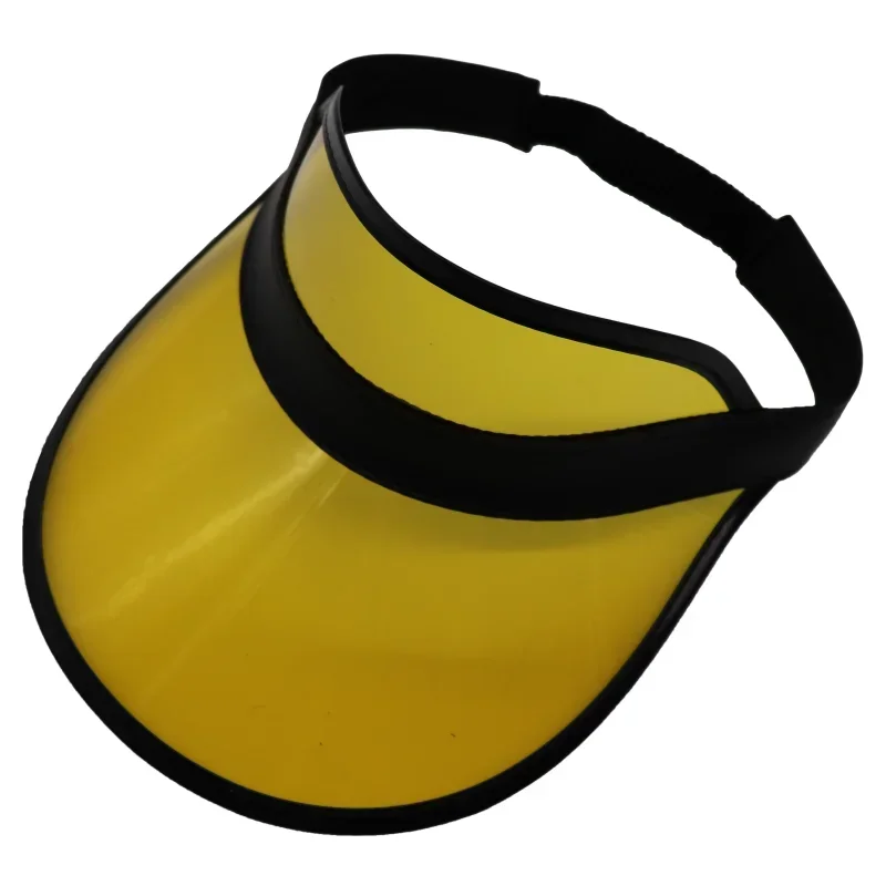 Outdoor Golf Cap Suitable for Both Men and Women Shade Transparent UV-Resistant Plastic Yellow Color Adjustable Sun Cap Visor