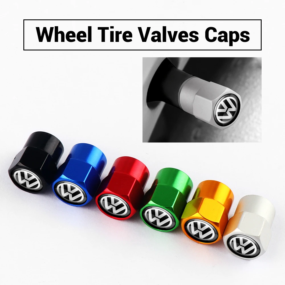 4Pcs/Set 3D Metal Alloy Wheel Tire Valve Caps Car Styling For Volkswagen Tiguan VW GTI TOURAN GOLF POLO 4 motion MTM MK6 Rline