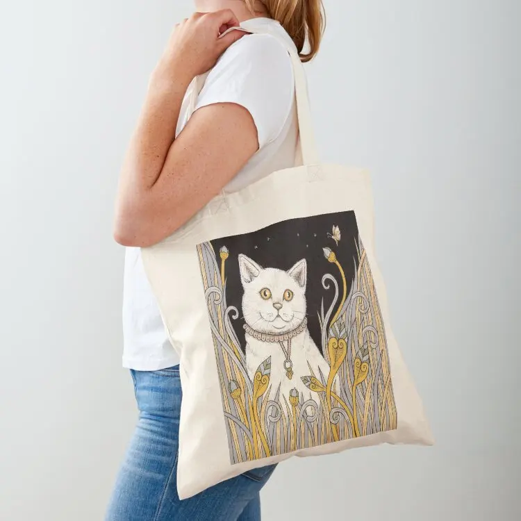 

Chat Blanc Tote Bag reusable shopping bag Lady bag Beach shopper women