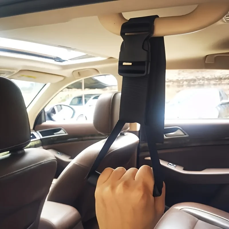 

1pc Gravity strap fixing strap, nylon material, comfortable vehicle armrest strap, adjustable support handle,