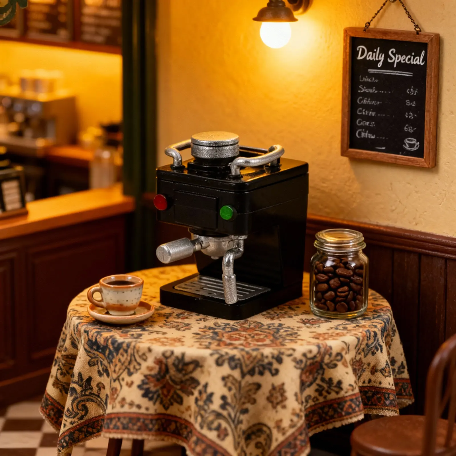 Miniature Coffee Machine Dollhouse Accessories Artificial Small Kitchen Scene Decoration Realistic Mini Coffee Maker for DIY