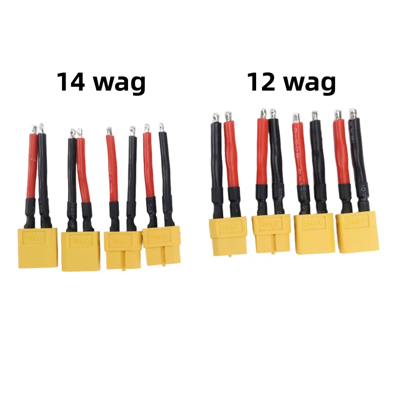 

5 pairs/10PCS XT60 connectors with 14AWG 12AWG silicon wires, used for RC Lipo battery cables in unmanned aerial vehicles, vehic