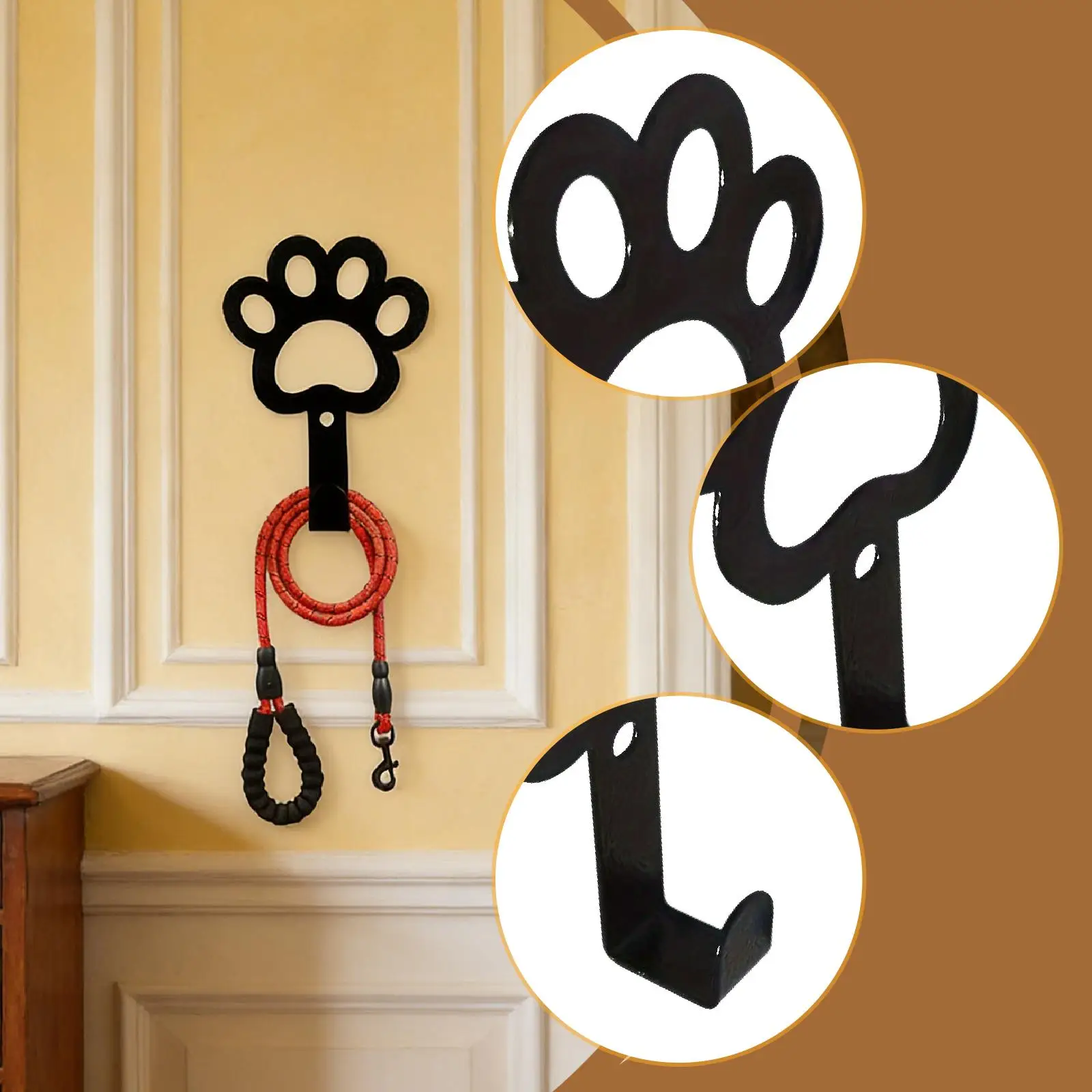 Gancho para correa de perro – Soporte de pared con forma de pata - imagen 3