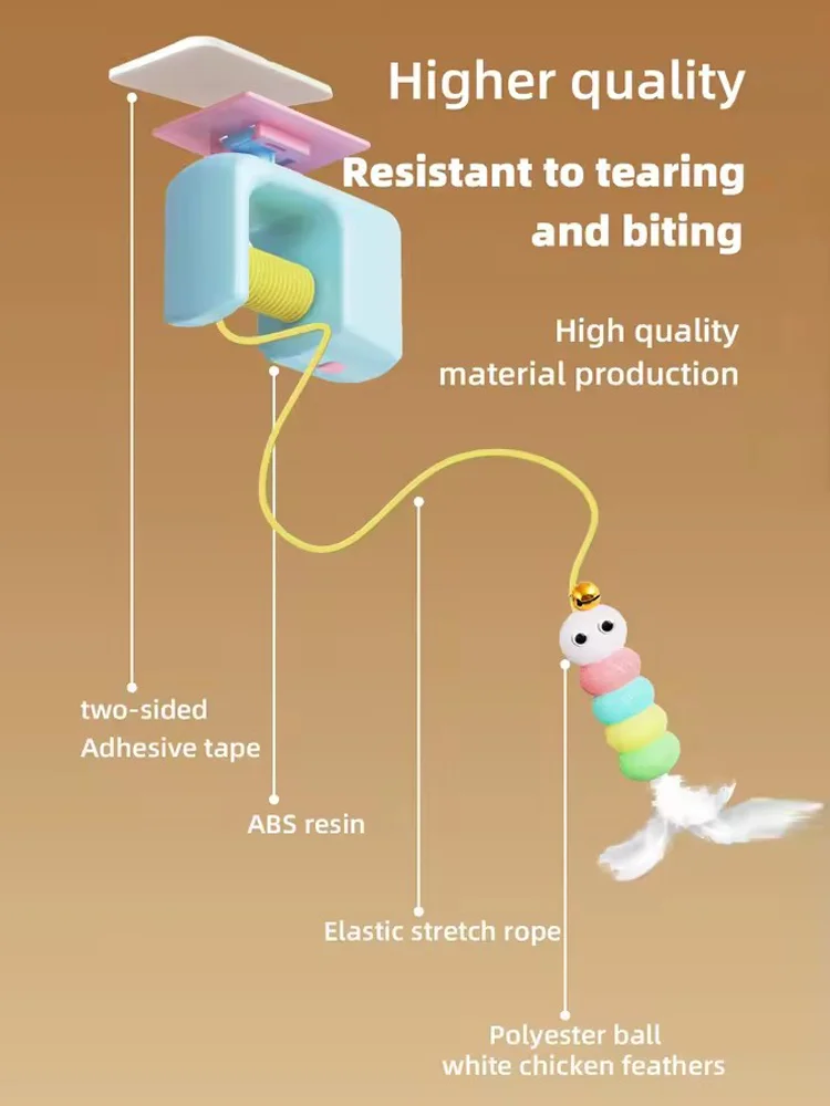 Automatic Hunting Movement Cat Toy Electric Lifting Jump Catch YoYo Door Hanging Interactive Cat Self-entertaining Swing Toy gallery 5