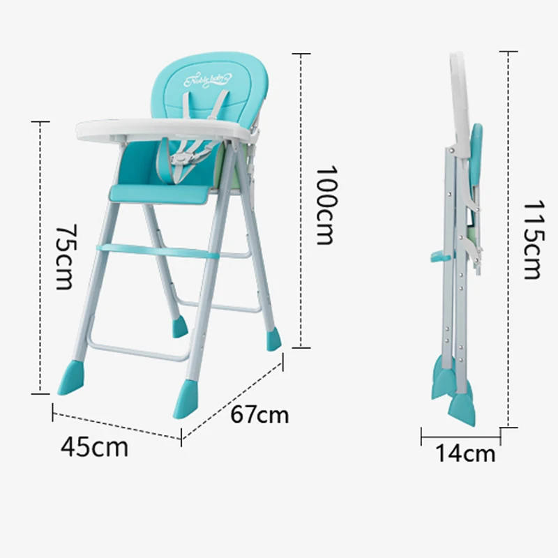 Poldable High Feeding Chair Children\'s Dining Table Chair Portable Multifunctional Baby Dining Chair Home Baby Learning Chair