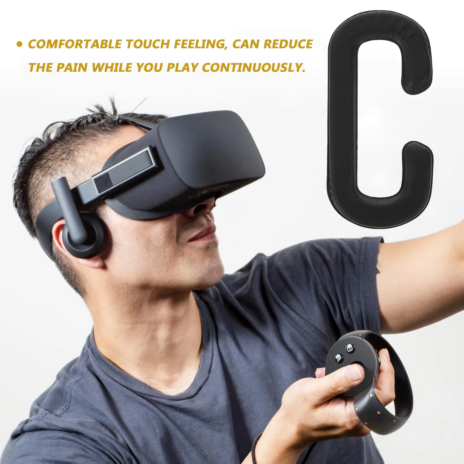 

1Pcs Sponge Face Cushion PU Cover Easy-Clean Soft Breathable Replacement Pad for Vive Vr Comfort Accessory