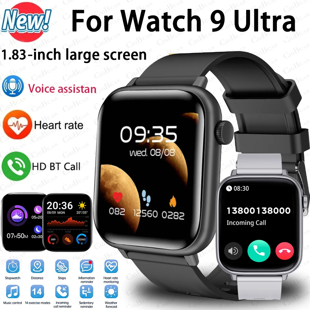 

For Xiaomi Huawei Smart Watch Women Men 1.83"Full Touch screen Heart Rate Monitor Sports Fitness Bluetooth Call Smartwatch Gift