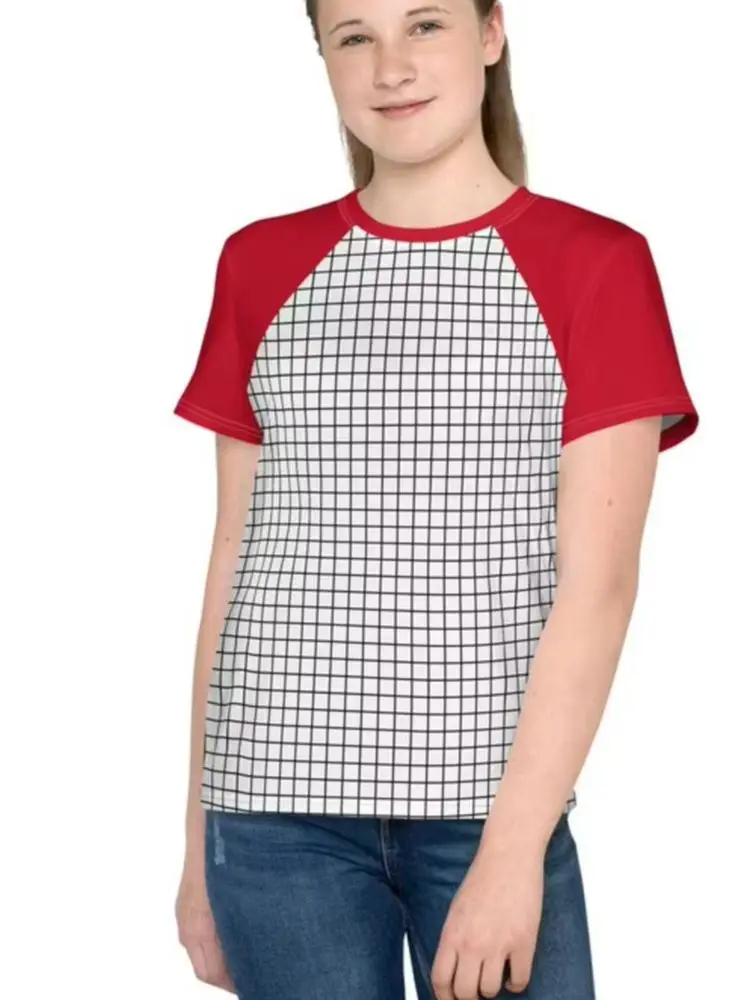 Max Mayfield gestreiftes Rollenspiel-Kostümset, lässiges Kurzarm-Oberteil, inspiriert von TV-Charakteren, Sport-T-Shirt