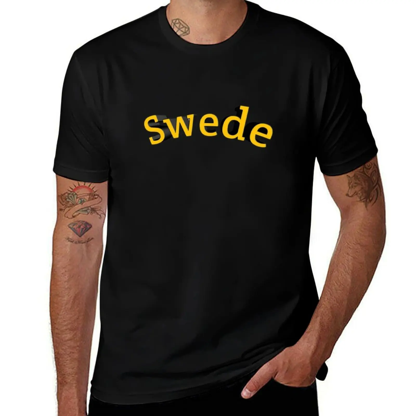 Swede T-Shirt oversized graphic tee vintage anime shirt mens cotton t shirts