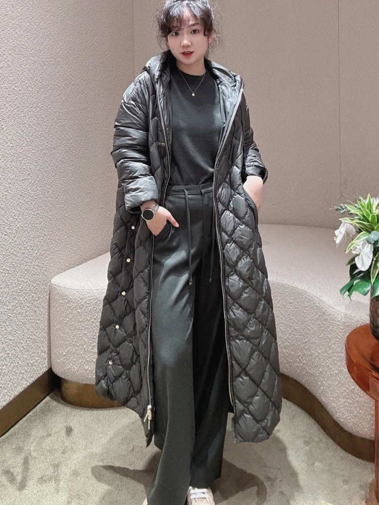 الدانتيل متابعة الخصر مقنعين منقوشة طويلة أسفل معطف للنساء ملابس خارجية جديدة خفيفة الوزن مبطن الستر الكورية شعبية الملابس النسائية