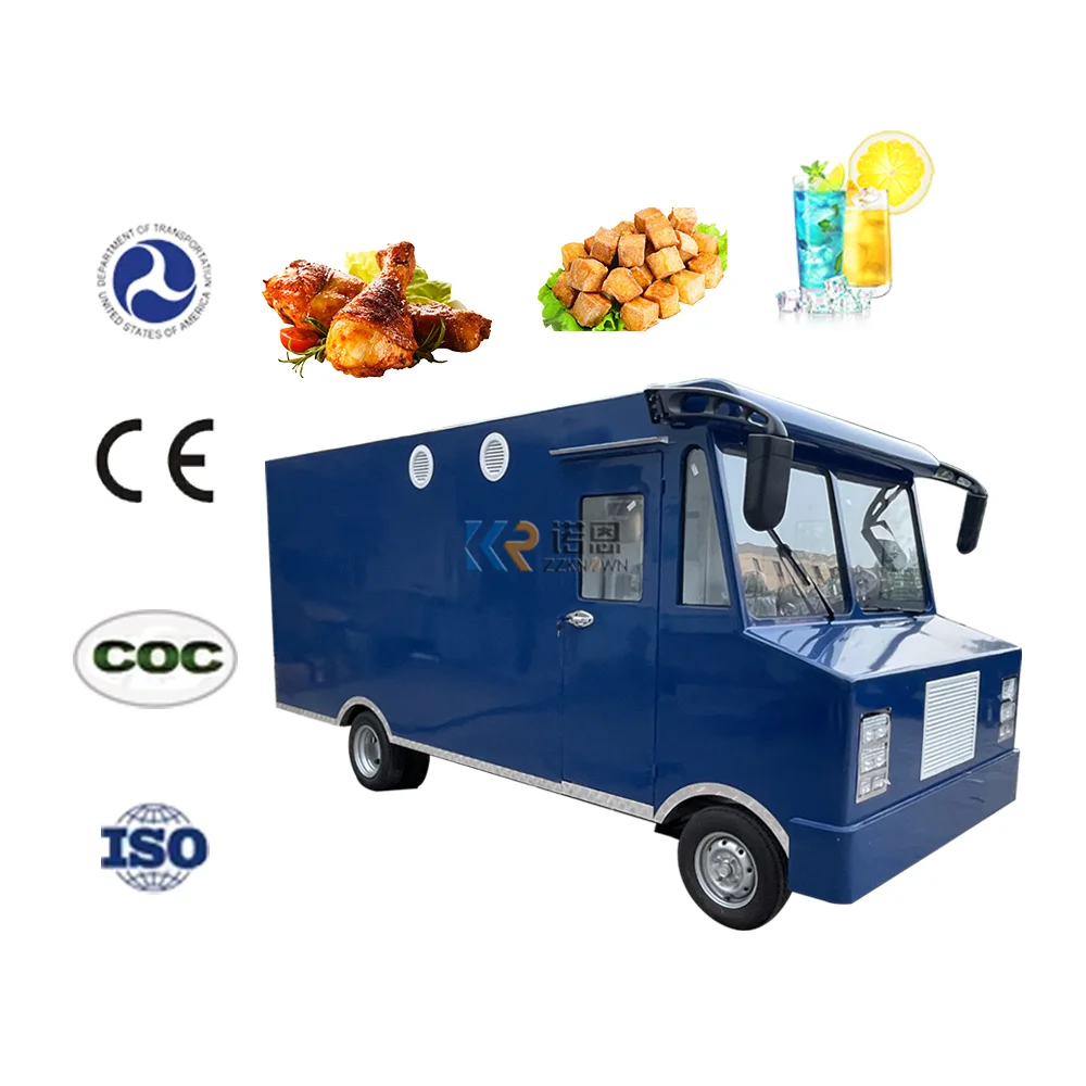 Electric Food Truck Van Mobile Kitchen Custom Fully Equipments Pizza Coffee Cart Concession Food Trailer Hot Dog Kiosk