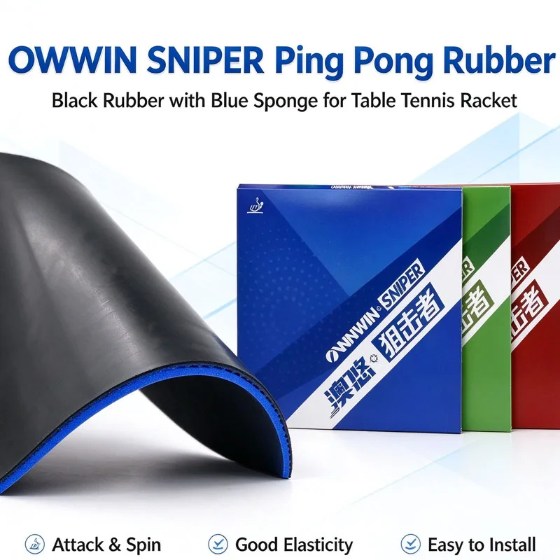 Strong Spin Good Control Ping Pong Rubber Sheet OWWIN SNIPER Table Tennis Rubbers High Spin Attack Rubber for Racket Replacement