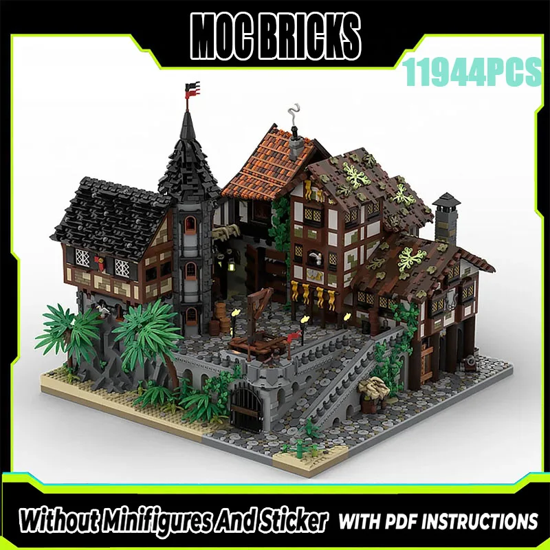 

Изысканный новый продукт, модель строительного блока MOC, технология старинного замка Харбор, модульная детская игрушка в подарок, набор для сборки своими руками