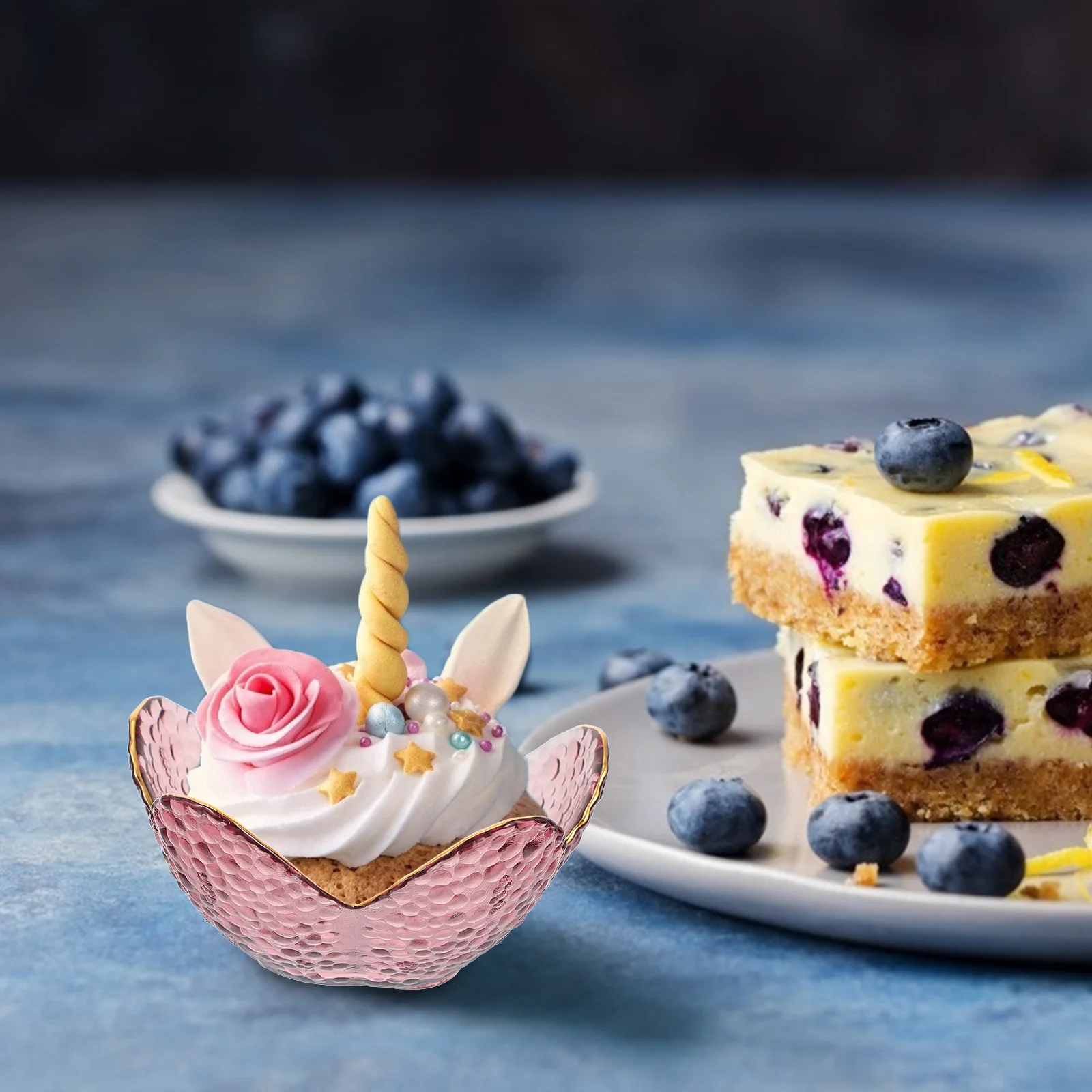 

1Pcs Gold Rim Glass Bowl Lotus Fruit Plate Glass Dessert Container for Cake Fruit Snack Serving Home Party Wedding Decor