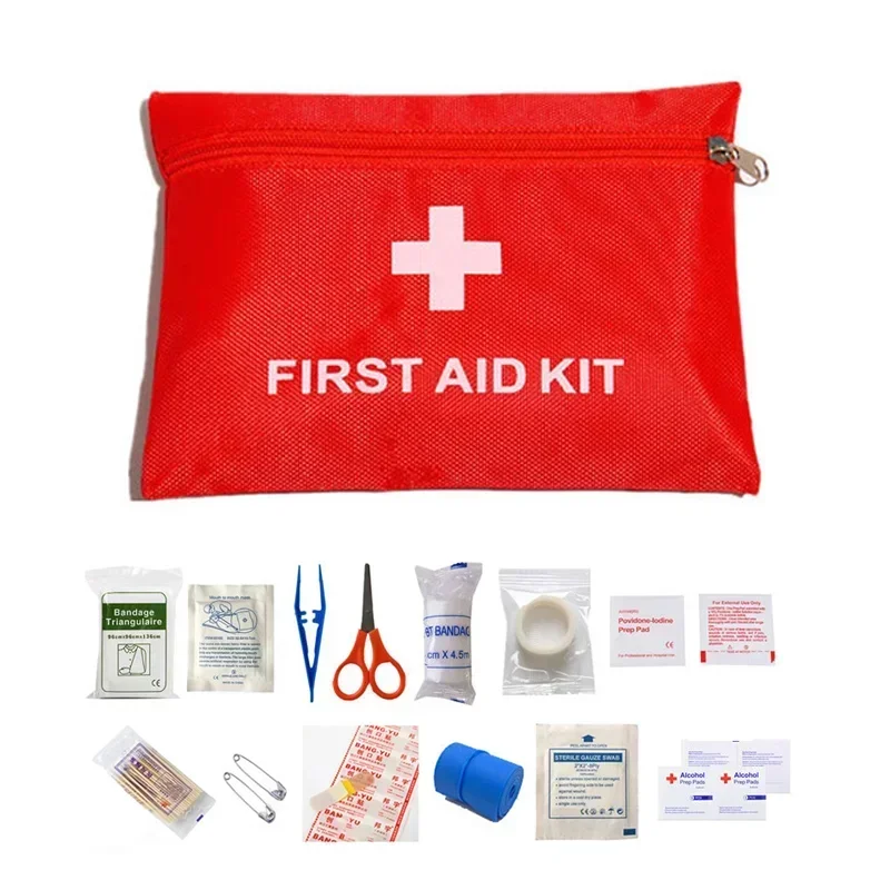 

Emergency Medical Treatment For Family Or Travel, 14 Items/Set Portable Outdoor Waterproof First Aid Kit