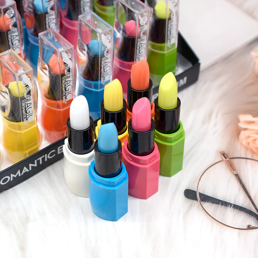 

6 шт./лот, увлажняющий бальзам для губ, помада, увлажняющий ремонт, меняющий цвет, бальзам для губ для женщин, анти-сухой, потрескавшийся, уход за губами, макияж