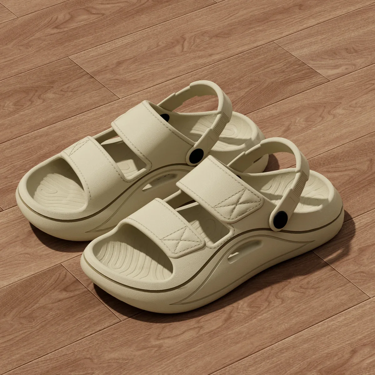 

Летние мужские сандалии, пляжные тапочки из ЭВА с толстой подошвой, модные легкие нескользящие шлепанцы, домашние и уличные шлепанцы