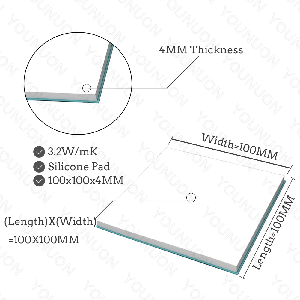2PCS 100X4MM White