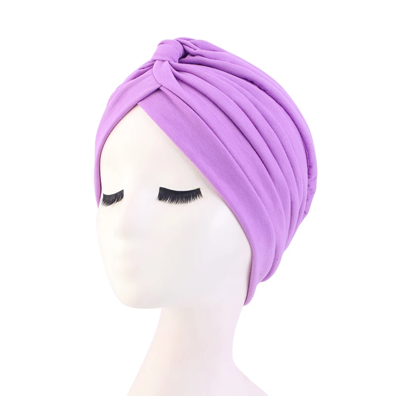 New Women Muslim Turban Cap Wrap Head Scarf Knotted Headbands bonnet Girls Stretchy Bandanas Chemo Indian Cap islamic hijab