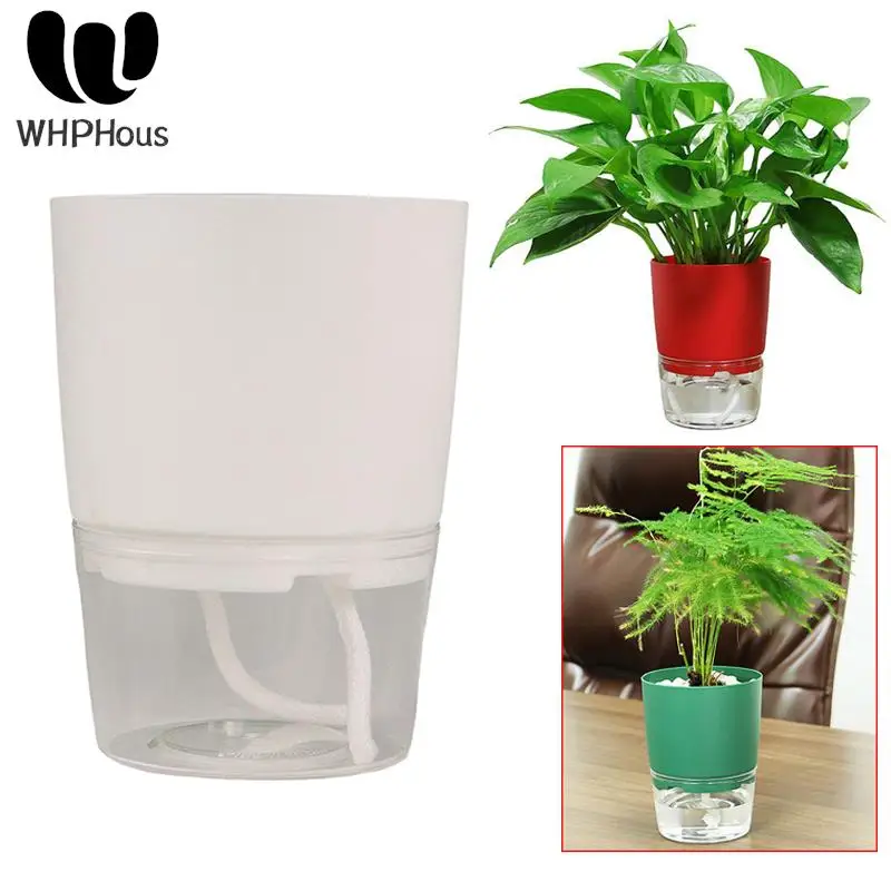 Small Lazy Self-Absorbing Flowerpot Plant Pot Self Watering Desk Garden Planter Small Flowerpot African Violet Window Plant Pot