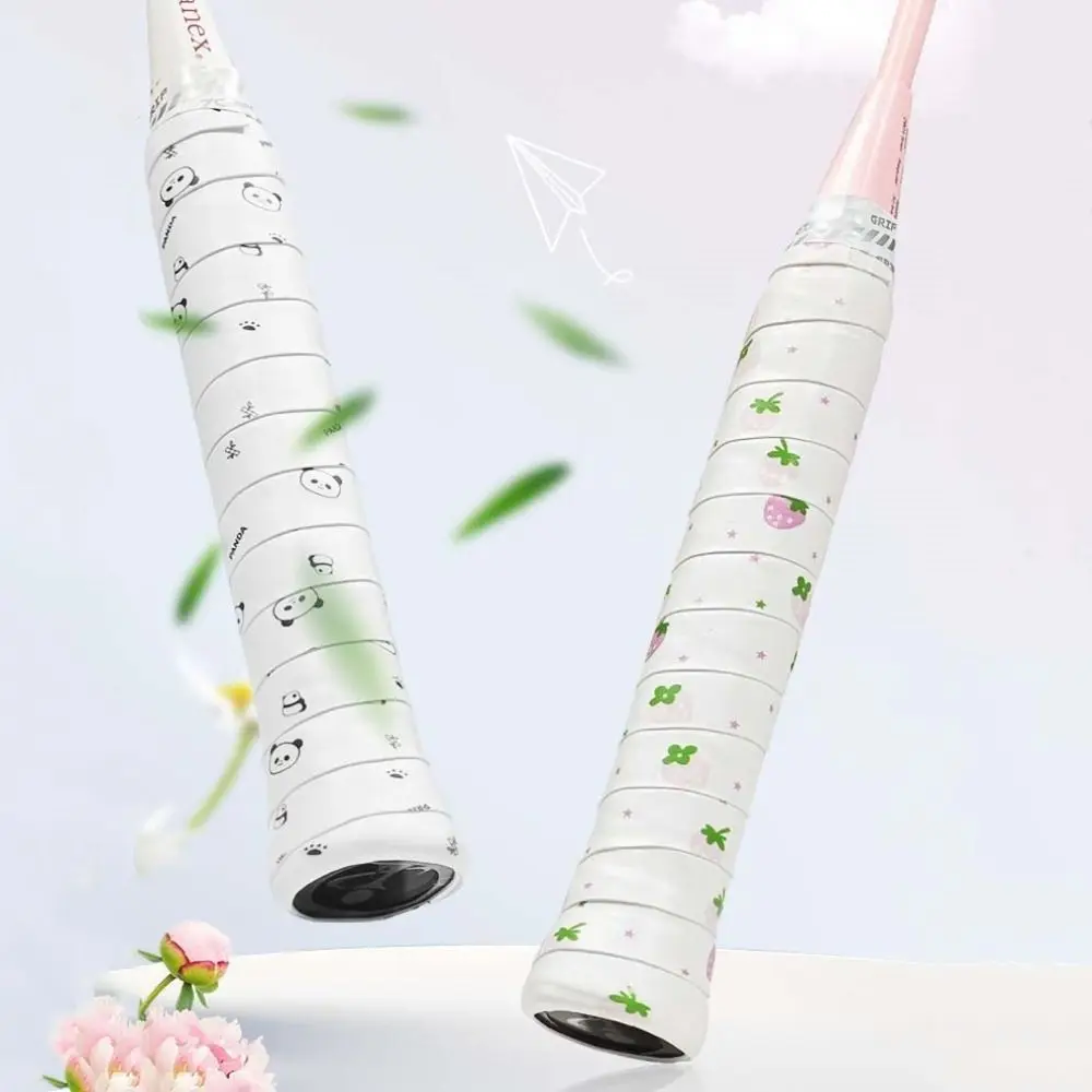 

Panda Flower Badminton Grip Sweat-absorbent Handle Grip Badminton Sweatband Cartoon Sticky Racket Grip Tape Squash