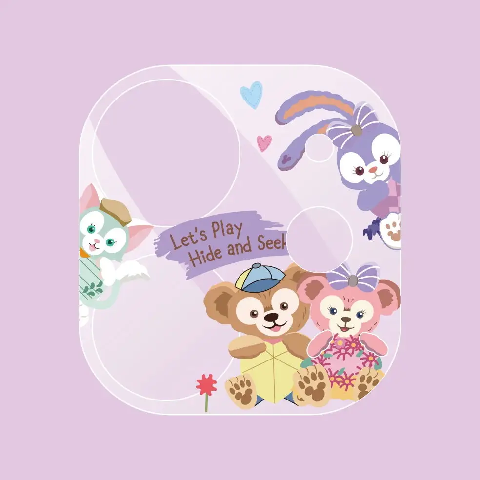 حامي عدسة الكاميرا آيفون 16 برو ماكس 15 14 زائد 13MINI 12 11 17Air غطاء كامل الزجاج المقسى 9H فيلم لوتسو ميكي ويني