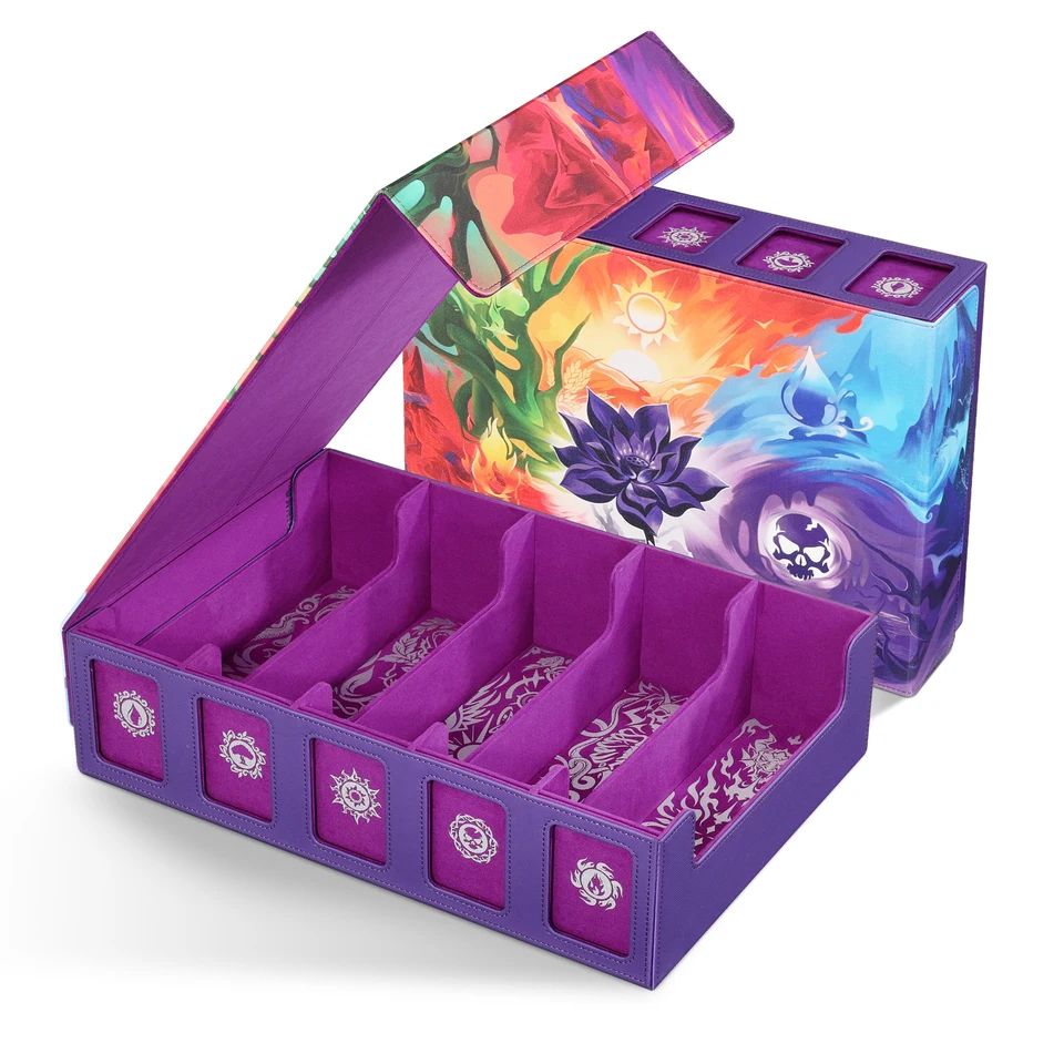 Trading Card Storage Box with Commander Display Dice Tray,5-Row