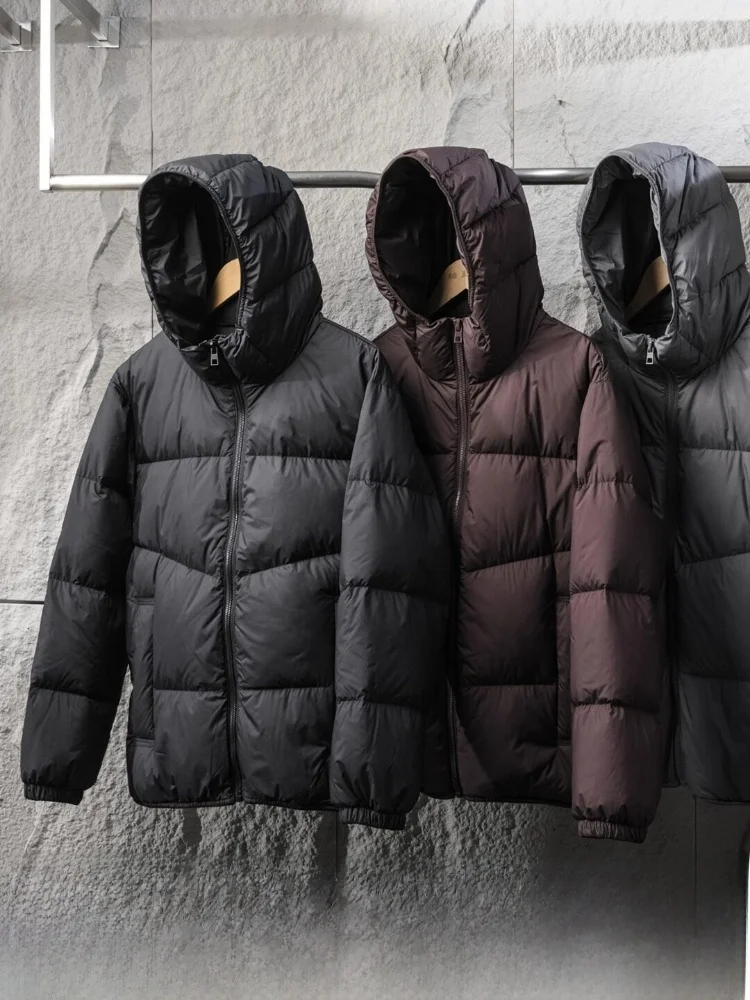 

Универсальная мужская пуховая куртка с капюшоном, 90% белого пуха, ультратеплая, ветрозащитная, модная, городская, стильная, с длинными рукавами