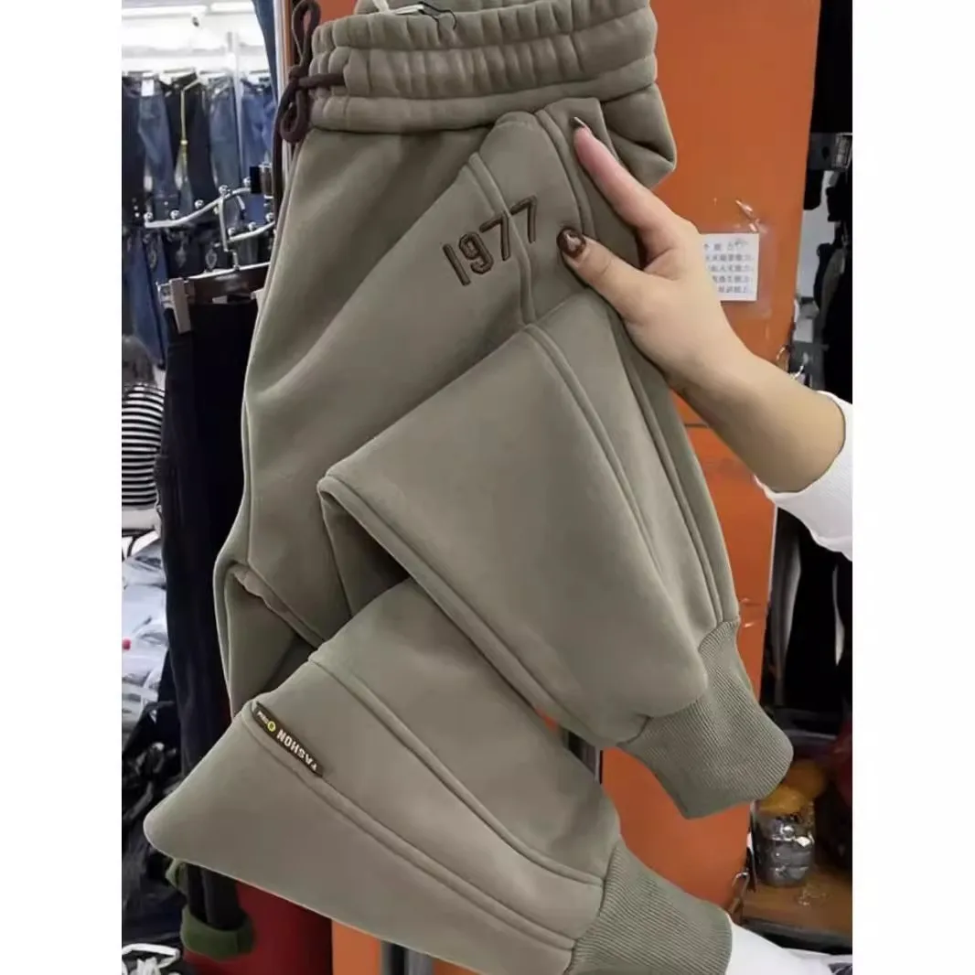 

Спортивные штаны Thiened Fce, мужские винтажные свободные брюки с манжетами, спортивные повседневные длинные брюки, осень-зима, большой размер 300, сум