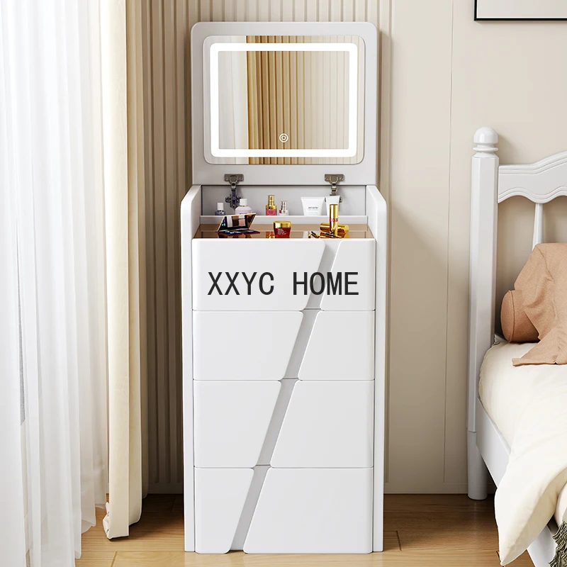 모던 침실 메이크업 테이블, 화이트 캐비닛, LED 거울 보관, 화장대 세트, 모던 서랍, 타볼로 트럭코, 북유럽 가구, LJ50DT