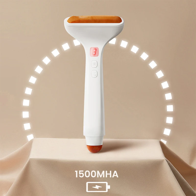 Elektrische Hot Stone Massage Heizung Schaber Vibration Haut Schaben Trigger Punkt Hals Guasha Gesicht Fett Brennen Facelift Protable