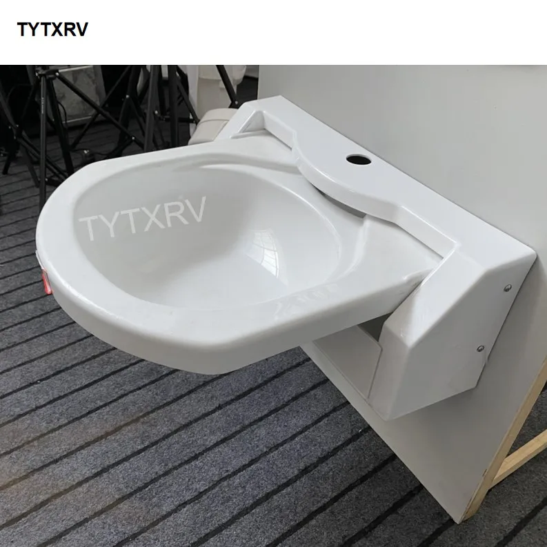 TYTXRV RV موتور المنزل قافلة شقة الفضاء الذكي الاكريليك المدمج في طوي الحمام الحمام المرحاض بالوعة بما في ذلك الصنبور #2