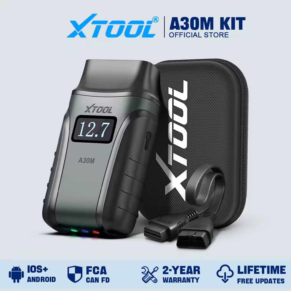 סורק OBD2 בלוטות' XTOOL Anyscan A30M, כלי אבחון לרכב, 26+ שירותי איפוס, קורא קודי תקלות, פרוטוקול CANFD, עדכון חינם לכל החיים
