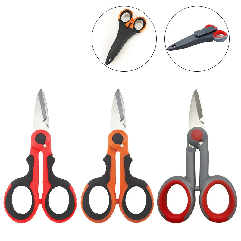 New High Carbon Steel Scissors Household Shears Tools Electrician Scissors Stripping Wire Cut Tools for Fabrics, Paper and Cable