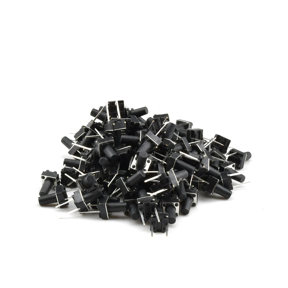 100Pcs สวิทช์สัมผัส Momentary Tact 6*6*6Mm 7Mm 8Mm 9Mm 10Mm กลางสองหมุดสวิทช์