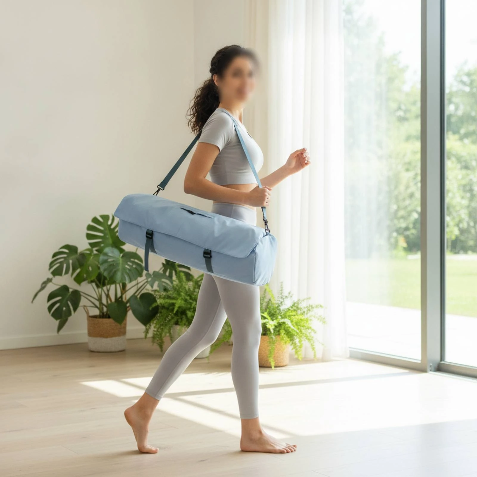 Exercise Mat Bag Organized Exercise Mat Bag with Pockets Duffel Comfortable Spacious for Yogis, Fitness Classes, Gym