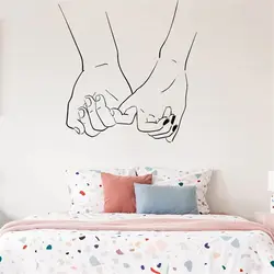 Love Couple Hands Wall Stickers Bedroom Adornment Romantic Room Vinyl Wall Decal Bride and Groom Living Room Decoration