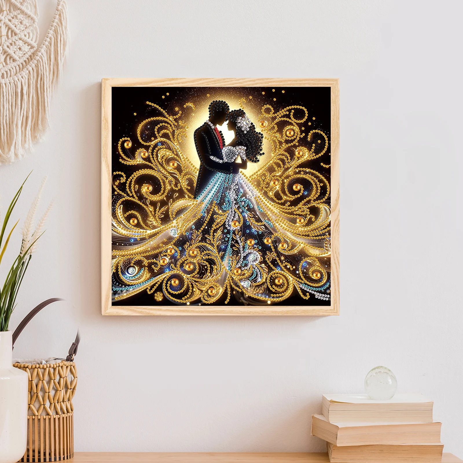 5D DIY Diamond Painting Flower Kit Romantic Couple Decoration DIY Alien Drill Diamond Mosaic Art Gift Crafts Wall Home Decoratio - view 5