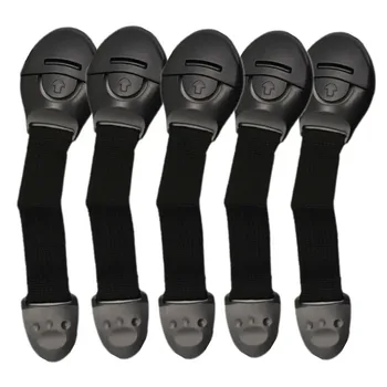 Nuevo 5 uds cerradura de correa de seguridad para cajón para bebés y niños gabinete puerta de refrigerador cerradura de tapa de inodoro accesorios protectores de seguridad para niños