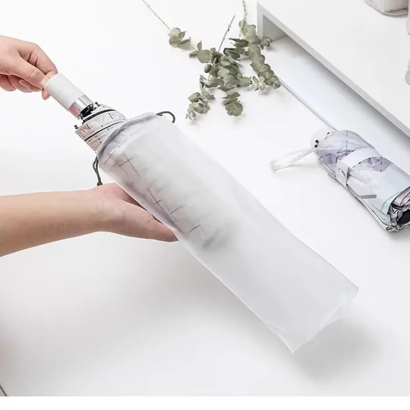1-20Pcs Kunststoff Tasche Matte Transluzente Regenschirm Lagerung Tasche Wiederverwendbare Tragbare Regenschirm Kordelzug Lagerung Abdeckung Hause Lagerung