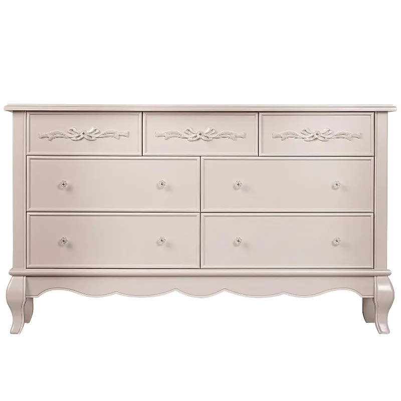 Evolur Aurora 7 Drawer Double Dresser, Ivory Lace,new