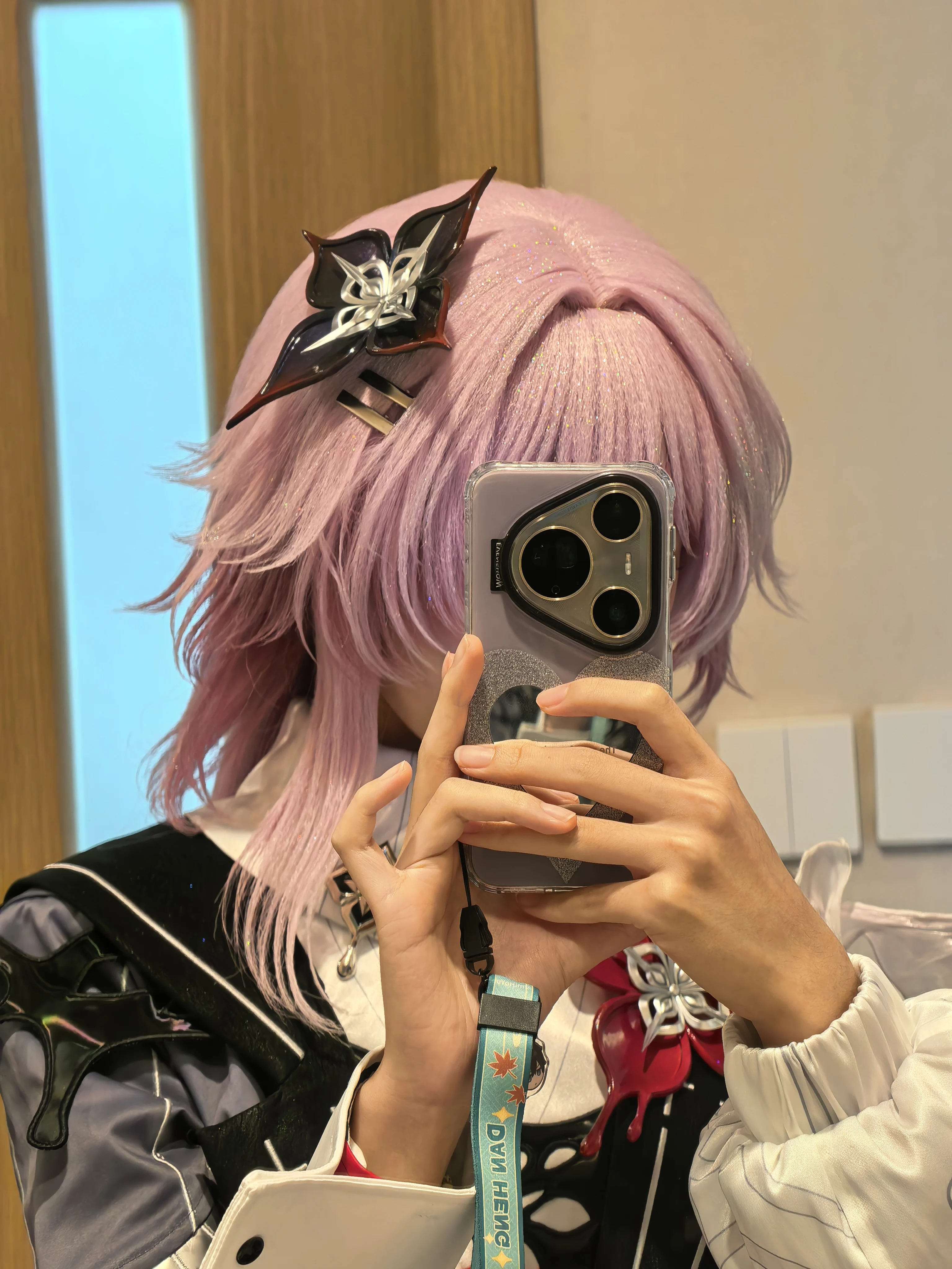 Honkai Star Rail Evernight 3월 7일 코스프레 꽃 머리 장식 브로치 소품 할로윈 크리스마스 파티 의류 액세서리