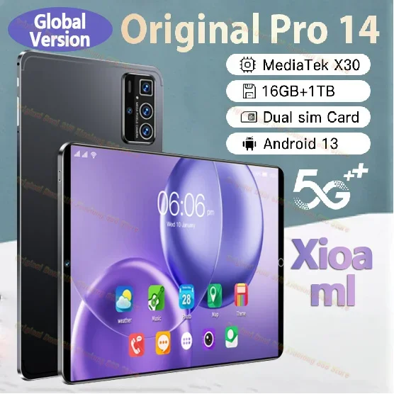 

Global Version 2024 Original Pro 14 Tablet PC Android 13 Tablet 5G Dual SIM Card WIFI tablet pc Google Play Tablets 4k HD Mi Pad